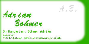 adrian bohmer business card