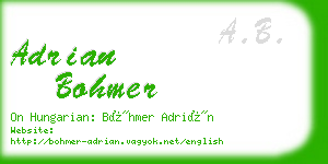 adrian bohmer business card
